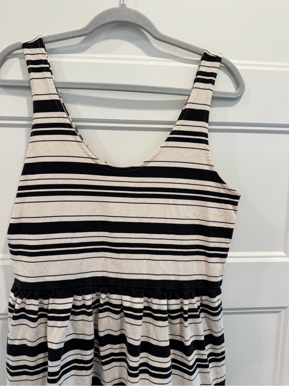 J. Crew Black and Cream Striped Sleeveless Mini Dress - Picture 4 of 9